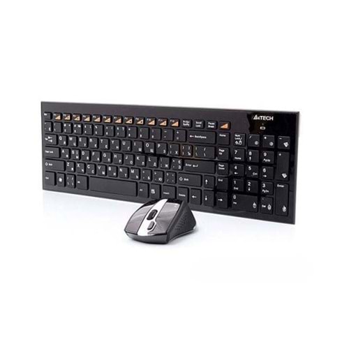 A4 Tech 9500F Q Türkçe Kablosuz Multimedya Siyah Klavye Mouse