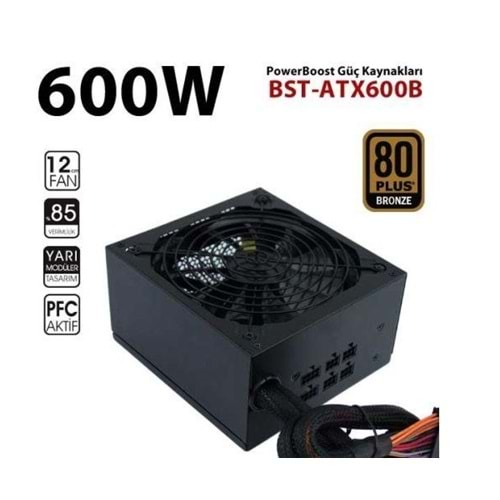 Power Boost Bst-Atx600B 600W 80+Bronze Aktif Pfc Power Supply