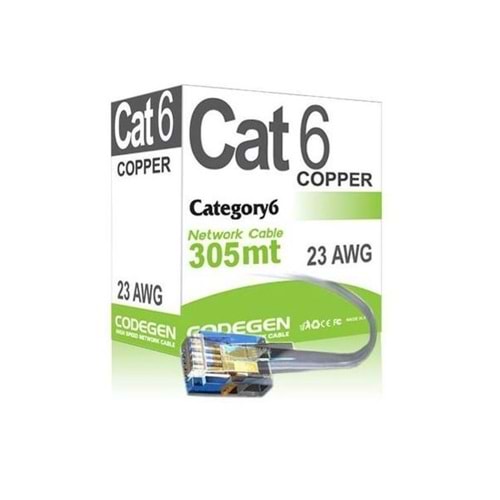 Codegen COD603 Cat6 Utp 305 Metre 23Awg Network Kablosu Saf Bakır