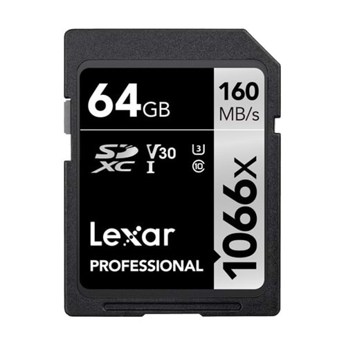 Lexar 64Gb 160Mb/s 1066x V30 U3 UHS-I SDXC Professional Hafıza Kartı