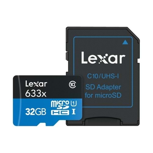 Lexar 32GB 633x 95Mb/s A1 V10 Micro SD Hafıza Kartı + SD Adaptör