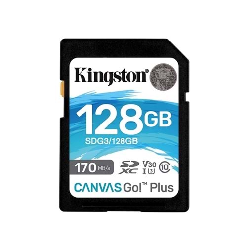 Kingston 128GB SDG3/128GB UHS-I U3 V30 170MB/s 90MB/s Okuma Yazma SD Hafıza Kartı