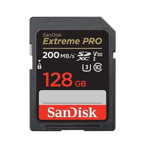 SanDisk 128GB Extreme Pro 200MB/s 90MB/s SDXC V30 UHS-I U3 Hafıza Kartı SDSDXXD-128G-GN4IN
