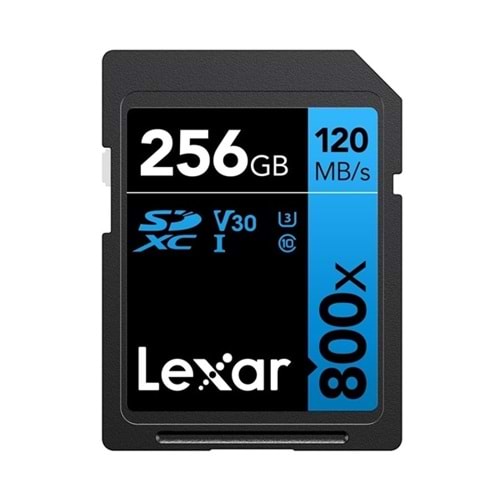Lexar 256GB Professional 800x SDXC™ UHS-I cards, up to 120MB/s read 45MB/s write C10 V30 U3 Hafıza Kart