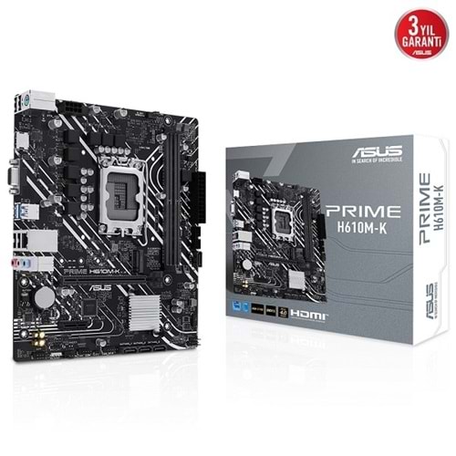 Asus Prime H610M-K H610 DDR5 Vga GLan mATX HDMI M2 USB3 RGB 1700p Anakart