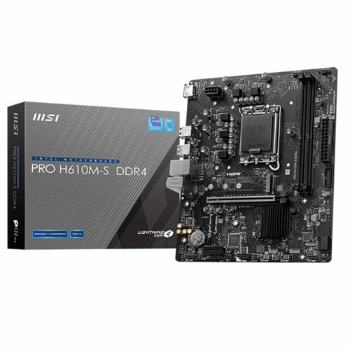 Msi Pro H610M-S H610 DDR4 (Vga Yok) GLan mATX HDMI M2 USB3.2 1700p Anakart