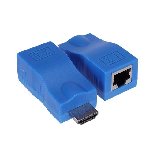 Sensei HD-30 CAT5E CAT6 30Metre İkili Mavi Adaptör Hdmi Extender