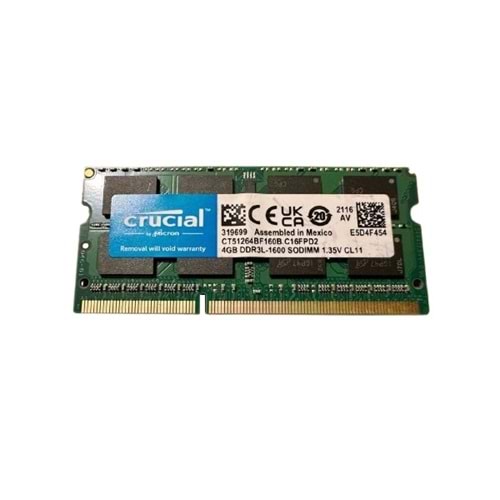 Crucial 4gb DDR3L-1600 Sodımm CT51264BF160B Notebook Ram Bellek
