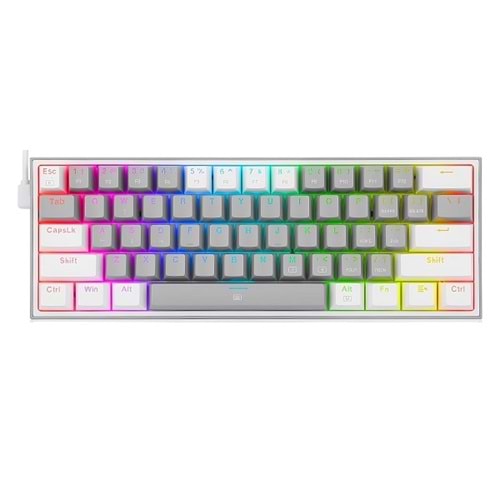 Redragon K617 Fizz RGB Red Switch Kablolu Gri Beyaz Compact Gaming Oyuncu Klavye
