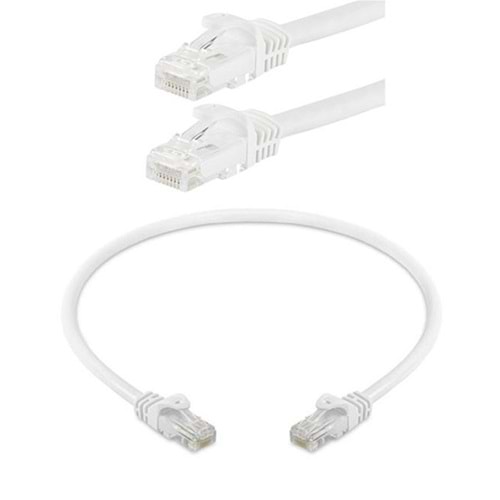 Ods 02R45R45C6UJ1W0.5A CAT6 UTP LSZH Bakır 0.5 Metre Beyaz Patch Cord