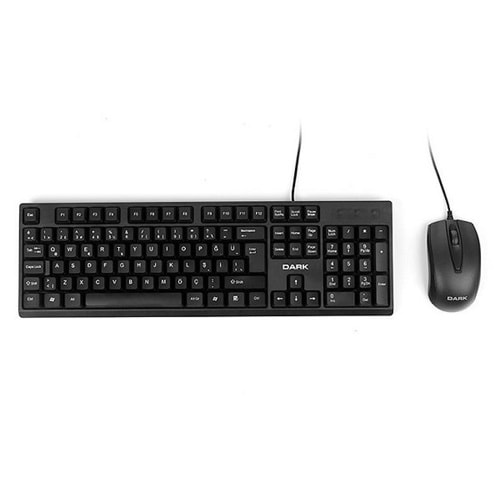 Dark DK-AC-KM1010 Q Türkçe USB Siyah Force Işıklı Klavye+ Mouse