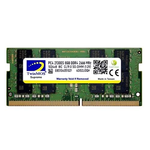Twinmos MDD48GB2666N 8GB DDR4 2666Mhz Notebook Bellek
