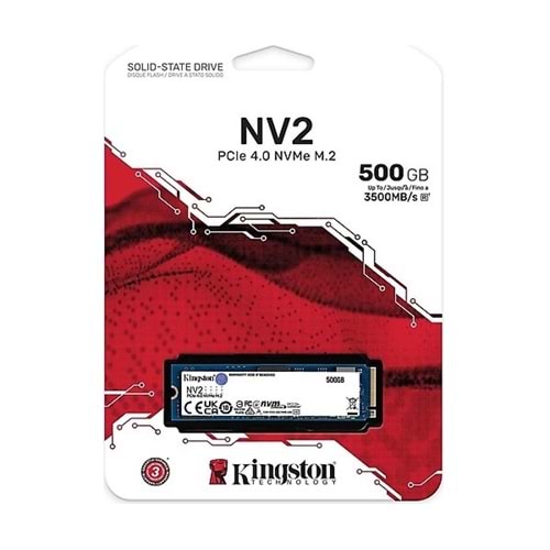 Kingston SNV2S/500G NV2 M.2 500GB (3500/2100MB/s) PCIe + NVMe SSD Disk (22x80MM)