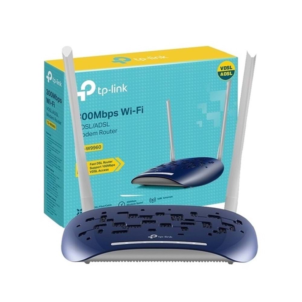 TP-Link TD-W9960 300Mbps 4 Port Vdsl/Adsl Modem 2X5Dbi Anten