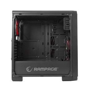 Everest Rampage Pulsar Powersız Siyah Red Fan Pencereli Gaming Kasa