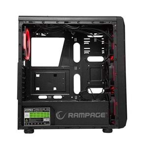 Rampage Shadow 600W Siyah Kırmızı Led Fan Gaming Kasa