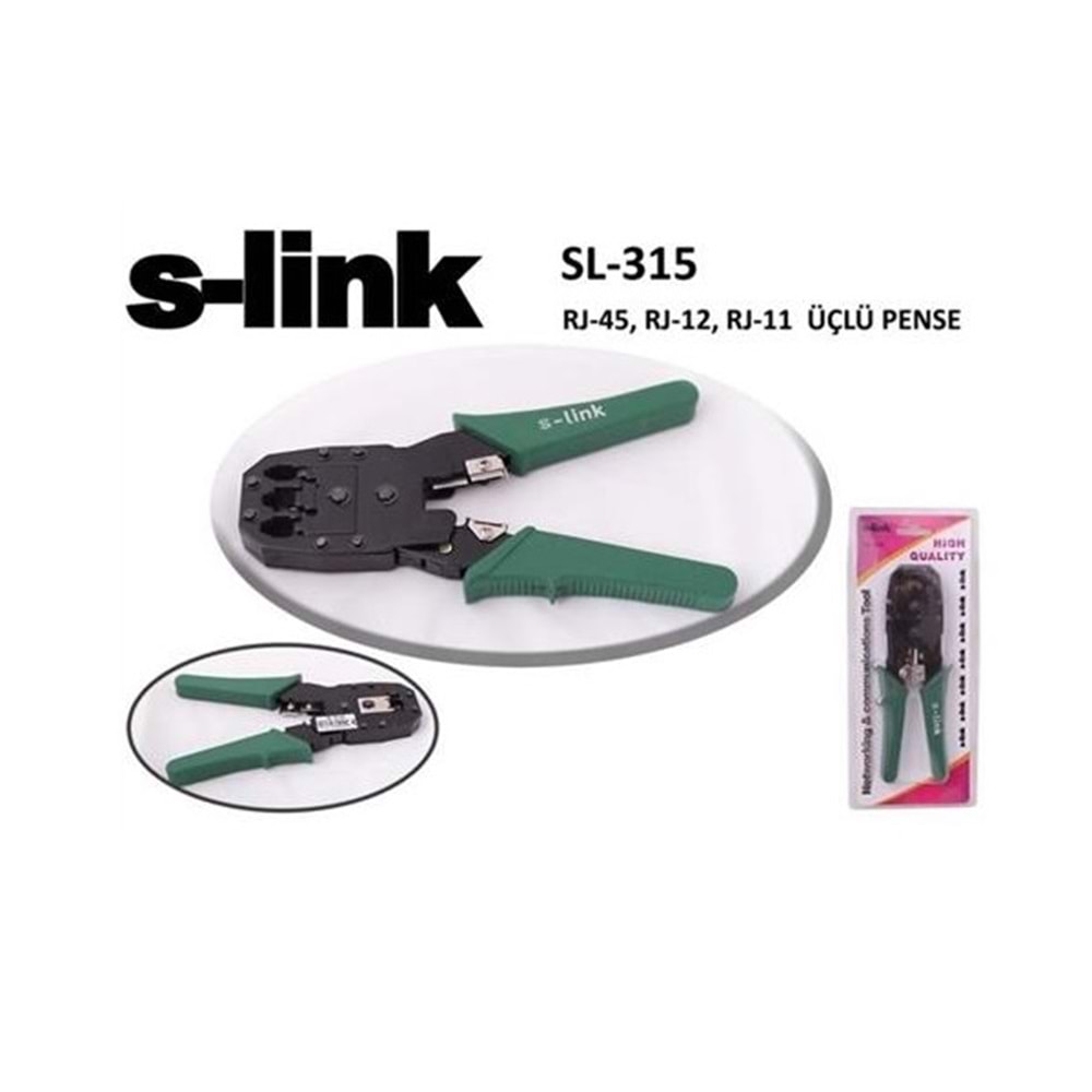 S-Link SL-315 Rj 11+Rj 12+Rj 45 Sıkma Pensesi
