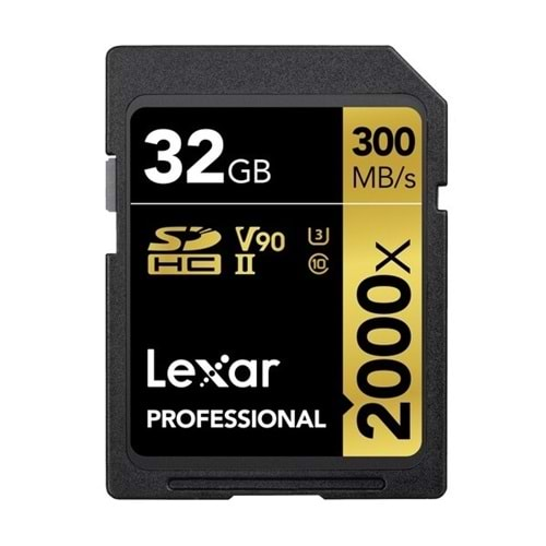 Lexar 32Gb 300Mb/s 2000x V90 U3 UHS-II SDHC 4K Hafıza Kartı