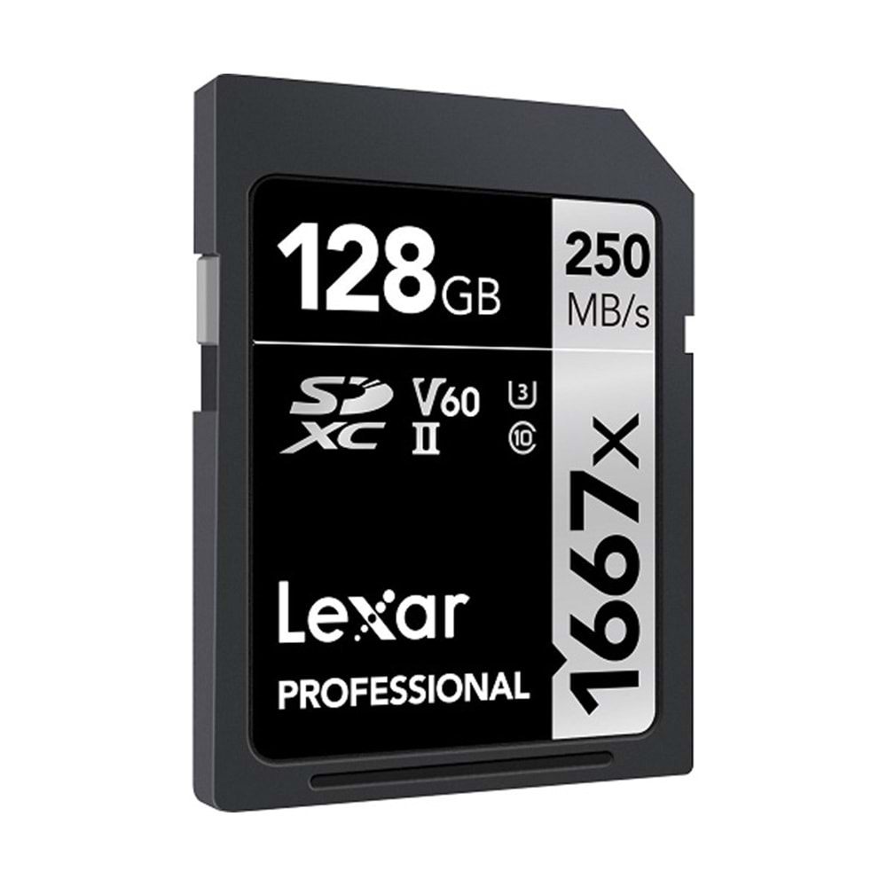 Lexar 128Gb 250Mb/s 1667x V60 U3 UHS-II SDXC 4K Hafıza Kartı