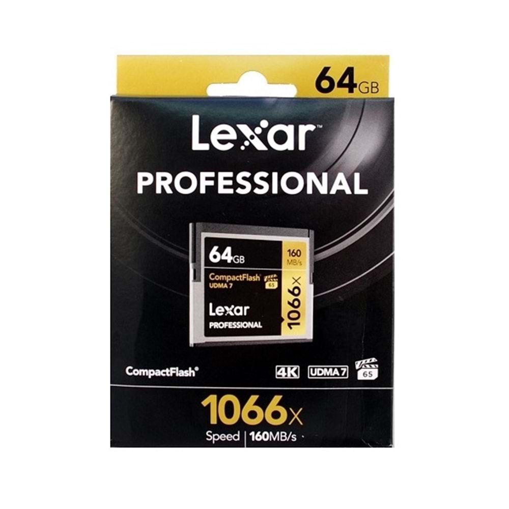 Lexar 64Gb 160Mb/s 1066X 4K UDMA 7 CF Hafıza Kartı