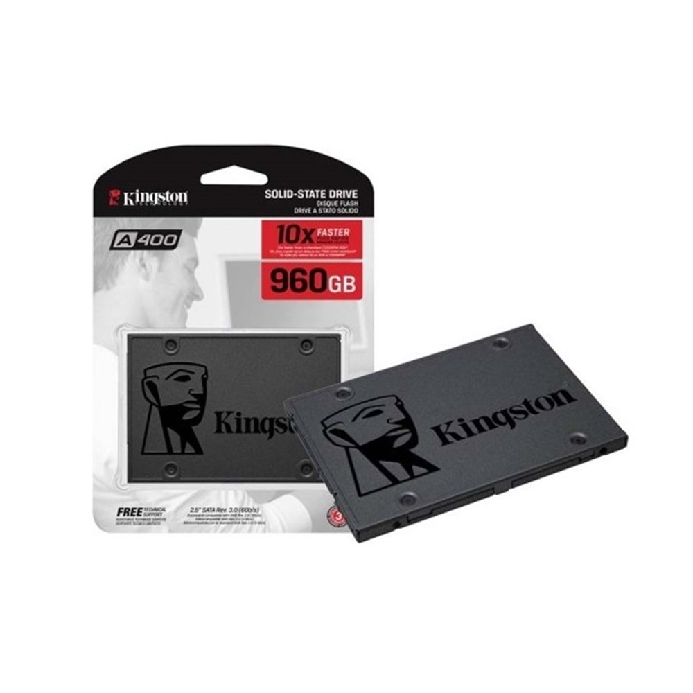 Kingston SA400S37/960G A400 2.5 960Gb (500/450Mb/S) Sata (3D Nand) Ssd Disk (7Mm)