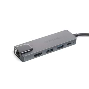 Dark 5'i Type-C to Eth. Hdmi Usb 3.0 USB 2.0 Usb-C Port Çoklayıcı DK-AC-U31X46