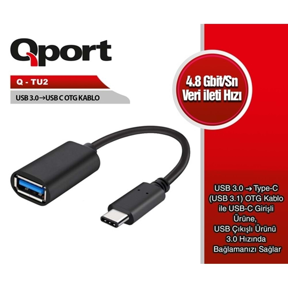 Qport Q-Tu2 Usb-C To USB 3.0 OTG 5gbps Adaptör Kablo