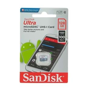 Sandisk 128GB Ultra Micro Sdhc Uhs-1 Class 10 100MB/S SDSQUNR-128G-GN6MN Hafıza Kart