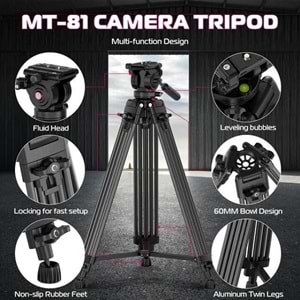 Ulanzi MT-81 Alüminyum 360 Ball Head Kafa Video Tripod