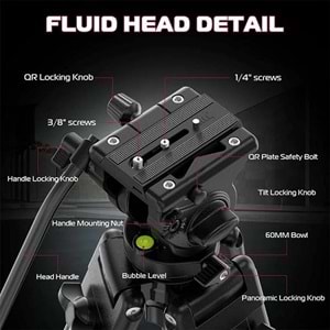 Ulanzi MT-81 Alüminyum 360 Ball Head Kafa Video Tripod