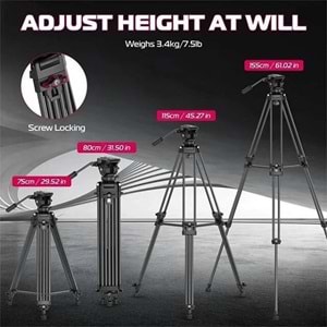 Ulanzi MT-81 Alüminyum 360 Ball Head Kafa Video Tripod