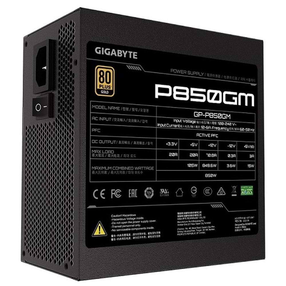 Gigabyte GP-P850GM 850W 80+ Gold Siyah Power Supply