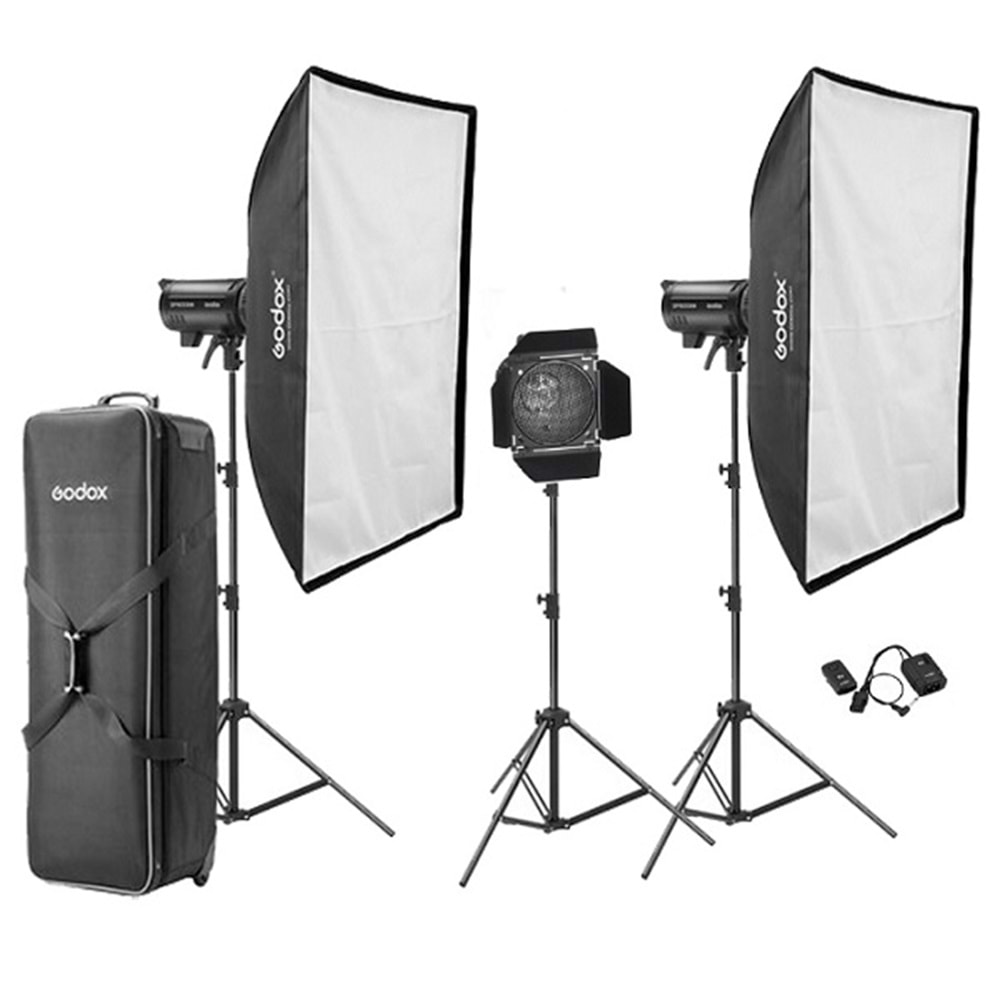 Godox DP600 III V 600W 3'lü Paraflaş Kit (LED Model Lambalı)
