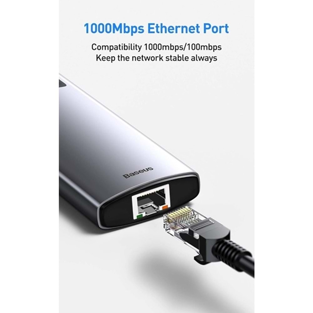 Baseus Metal Gleam 6in1 Çok Fonksiyonlu Bilgisayar Hub Adaptörü