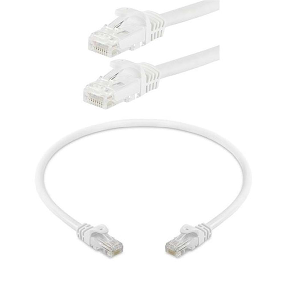 Ods 02R45R45C6UJ1W0.5A CAT6 UTP LSZH Bakır 0.5 Metre Beyaz Patch Cord
