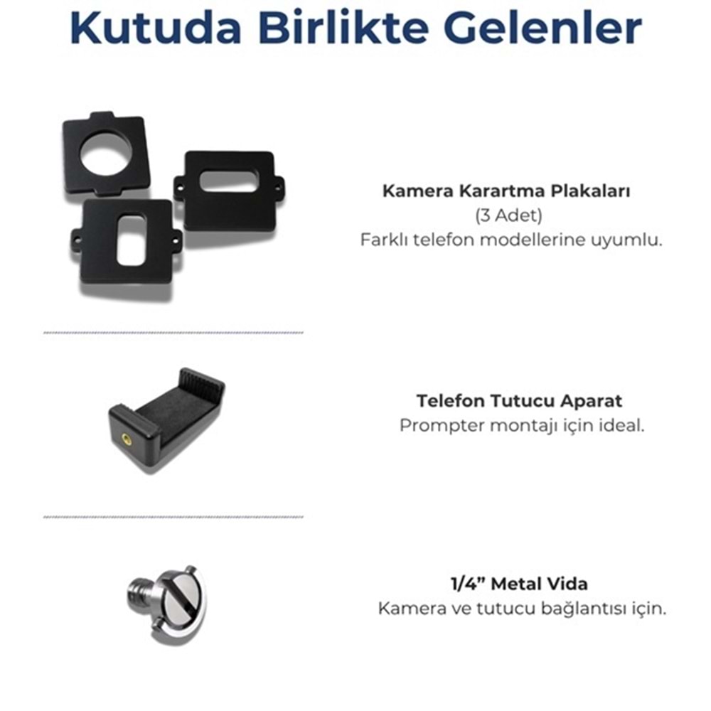 Pratic Teleprompter PRO Set (Kumanda Çanta Yerli Üretim Prompter)