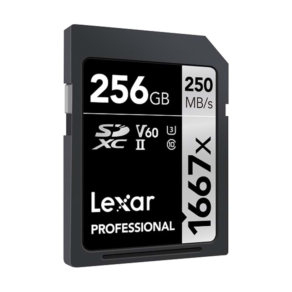 Lexar 256Gb 250Mb/s 1667x V60 U3 UHS-II SDXC 4K Hafıza Kartı