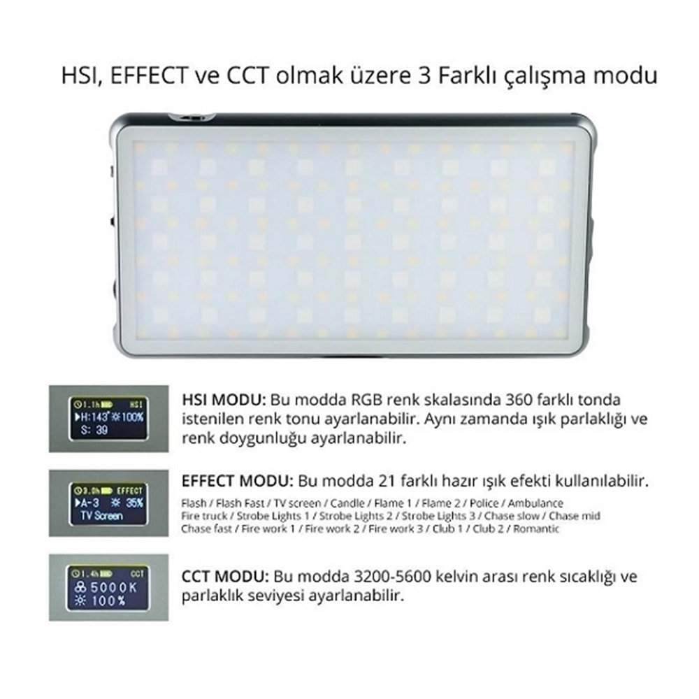 Sanger PRO-S21 RGB Led Video Efekt Işığı