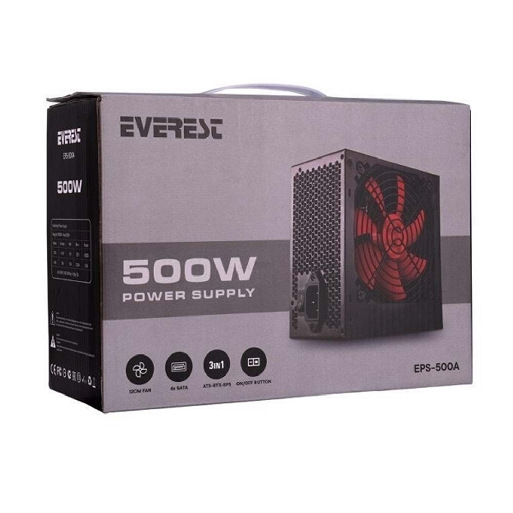 Everest EPS-500A 500W 12cm Fanlı Power Supply