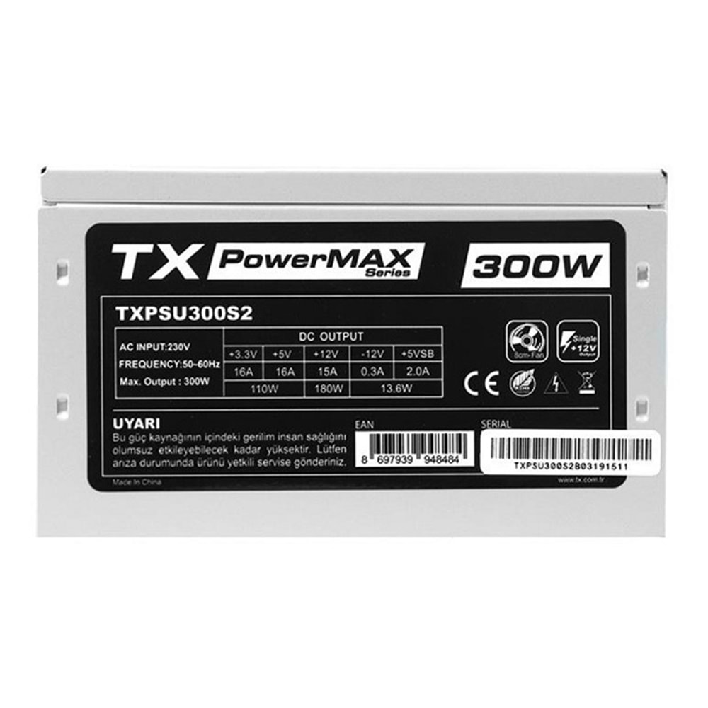TX TXPSU300S2 300W 8cm Power Supply 2xSATA, 2xIDE