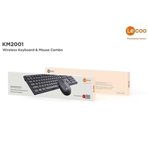 Lenovo Lecoo KM2001 Kablosuz Siyah Klavye ve Mouse Seti