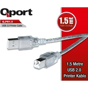 Qport Q-PR1.5 USB 2.0 1.5Mt Yazıcı Kablosu