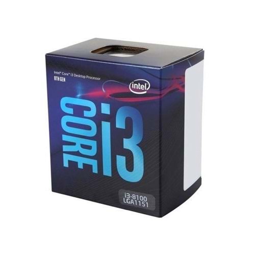 Intel Coffee Lake İ3-8100 3.6Ghz 6Mb 1151Pv2 İşlemci Box
