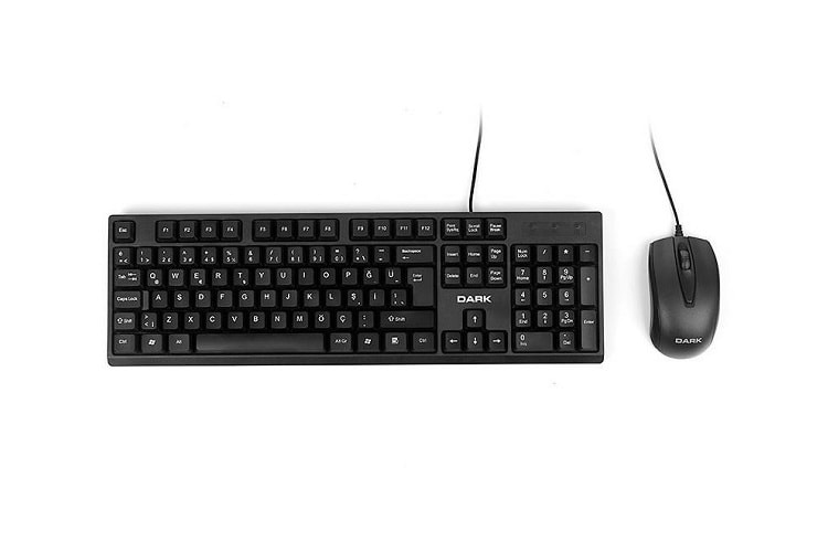 Dark DK-AC-KM1010 Q Türkçe USB Siyah Force Işıklı Klavye+ Mouse